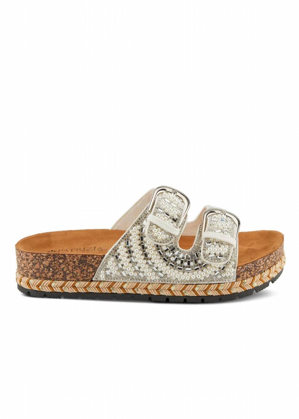 NEW PATRIZIA women's pearline sandal in white multi